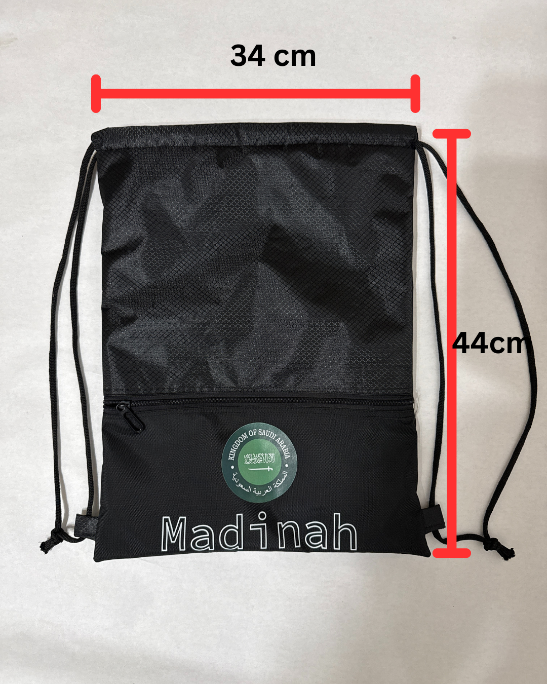 Drawstring Backpack with Zipper