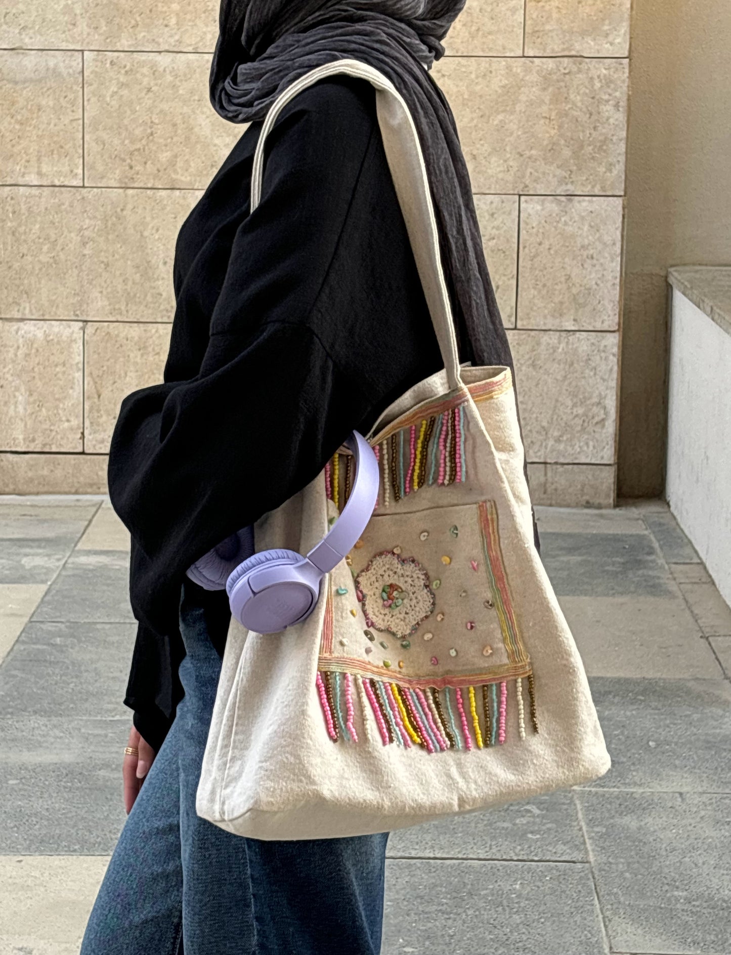 Embroidered Tote Bag ( 1001 )