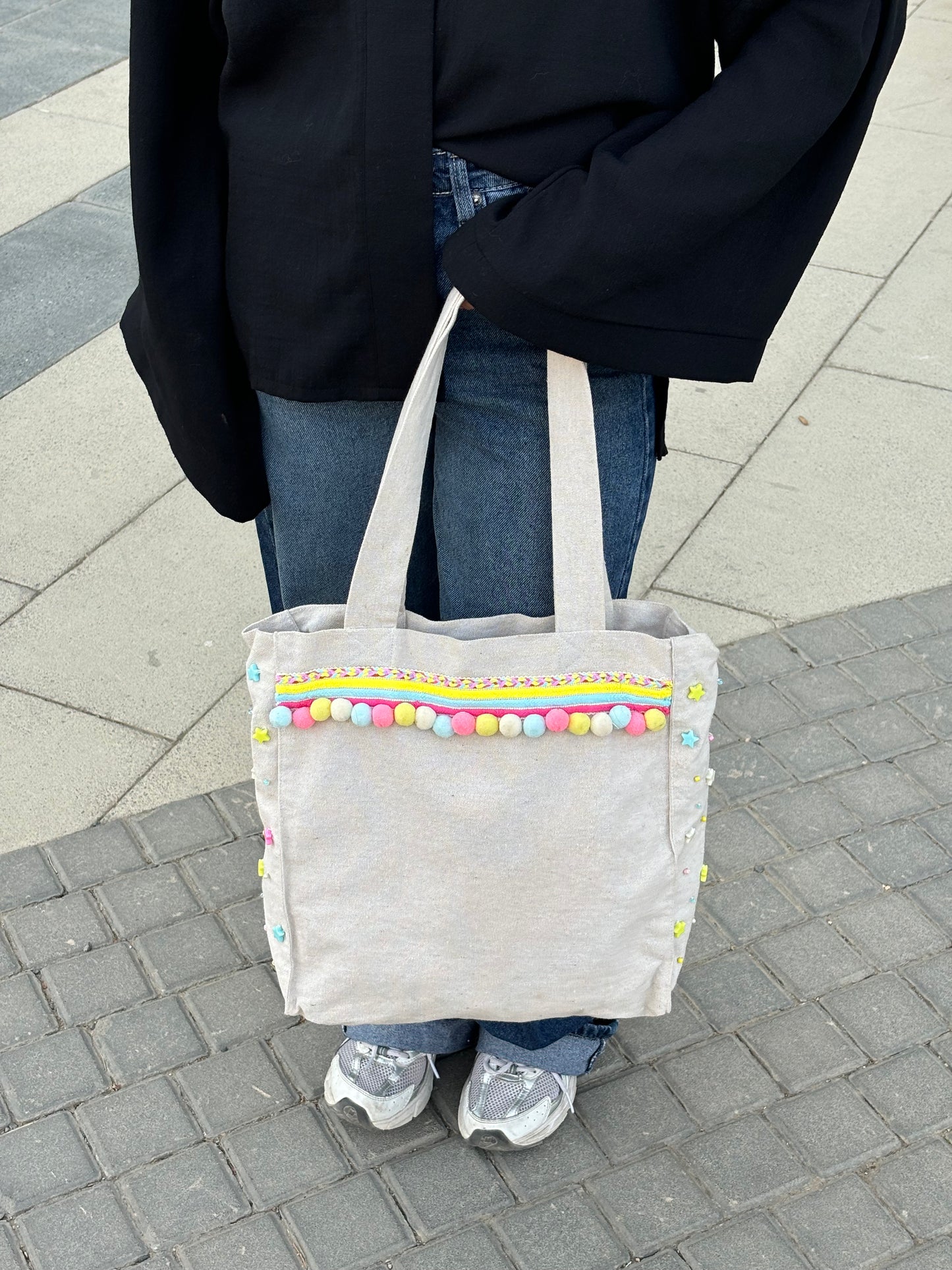 Embroidered Tote Bag ( 1007 )