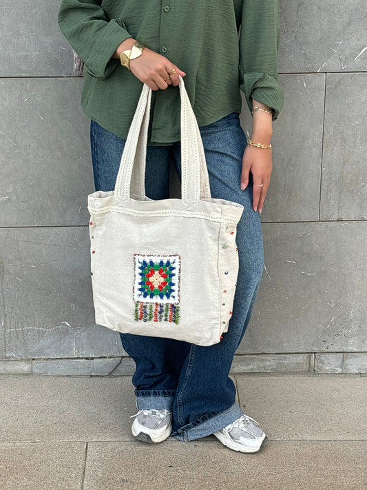 Embroidered Tote Bag ( 1006 )