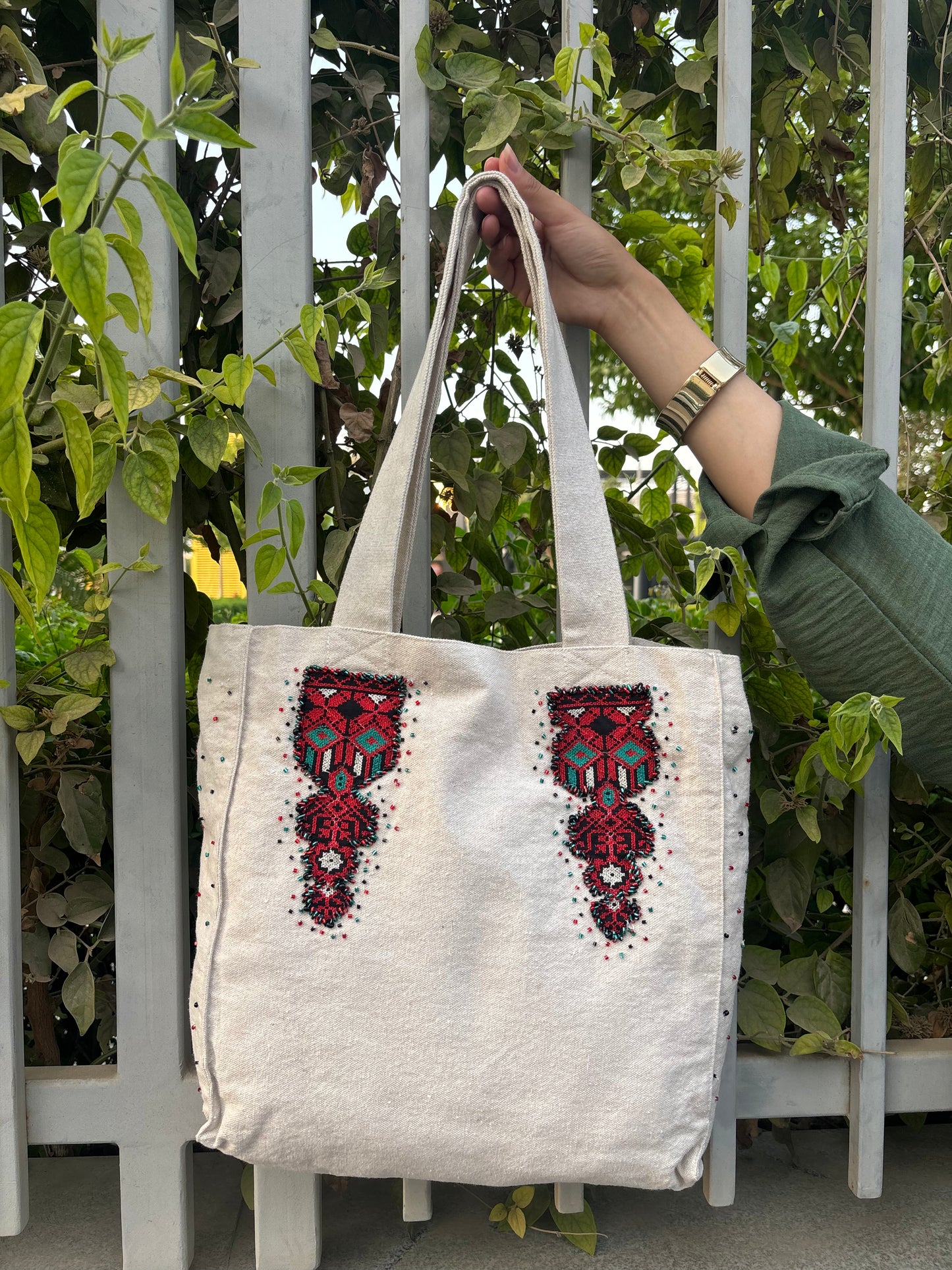 Embroidered Tote Bag ( 1002 )