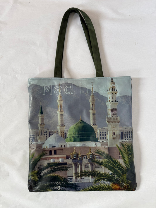 Printed Velvet Tote Bag - Madinah