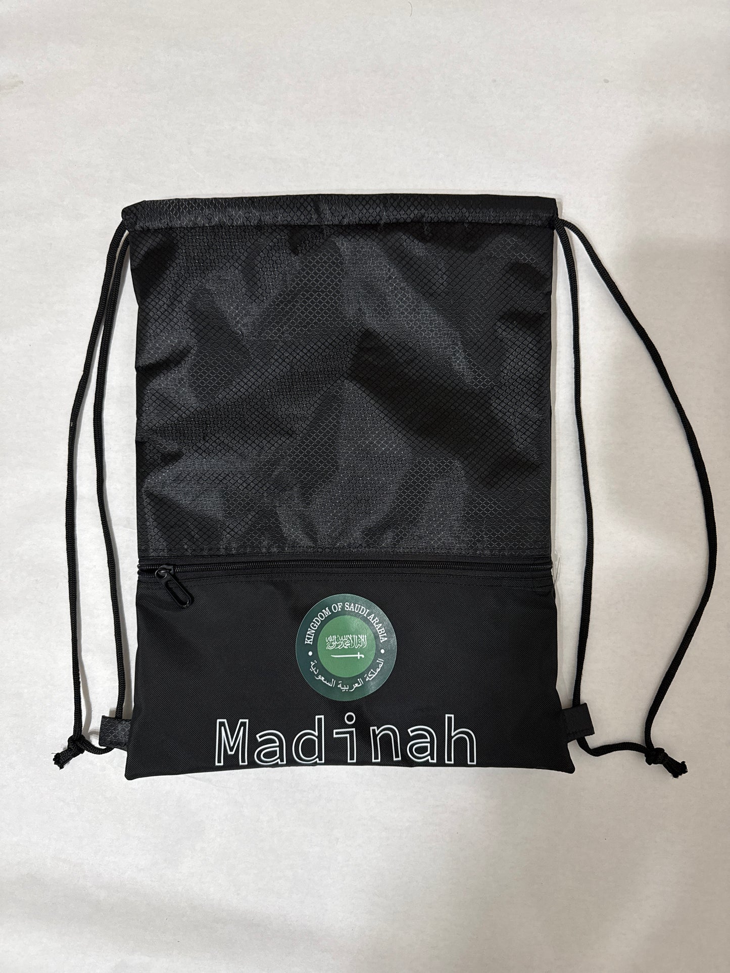 Drawstring Backpack with Zipper