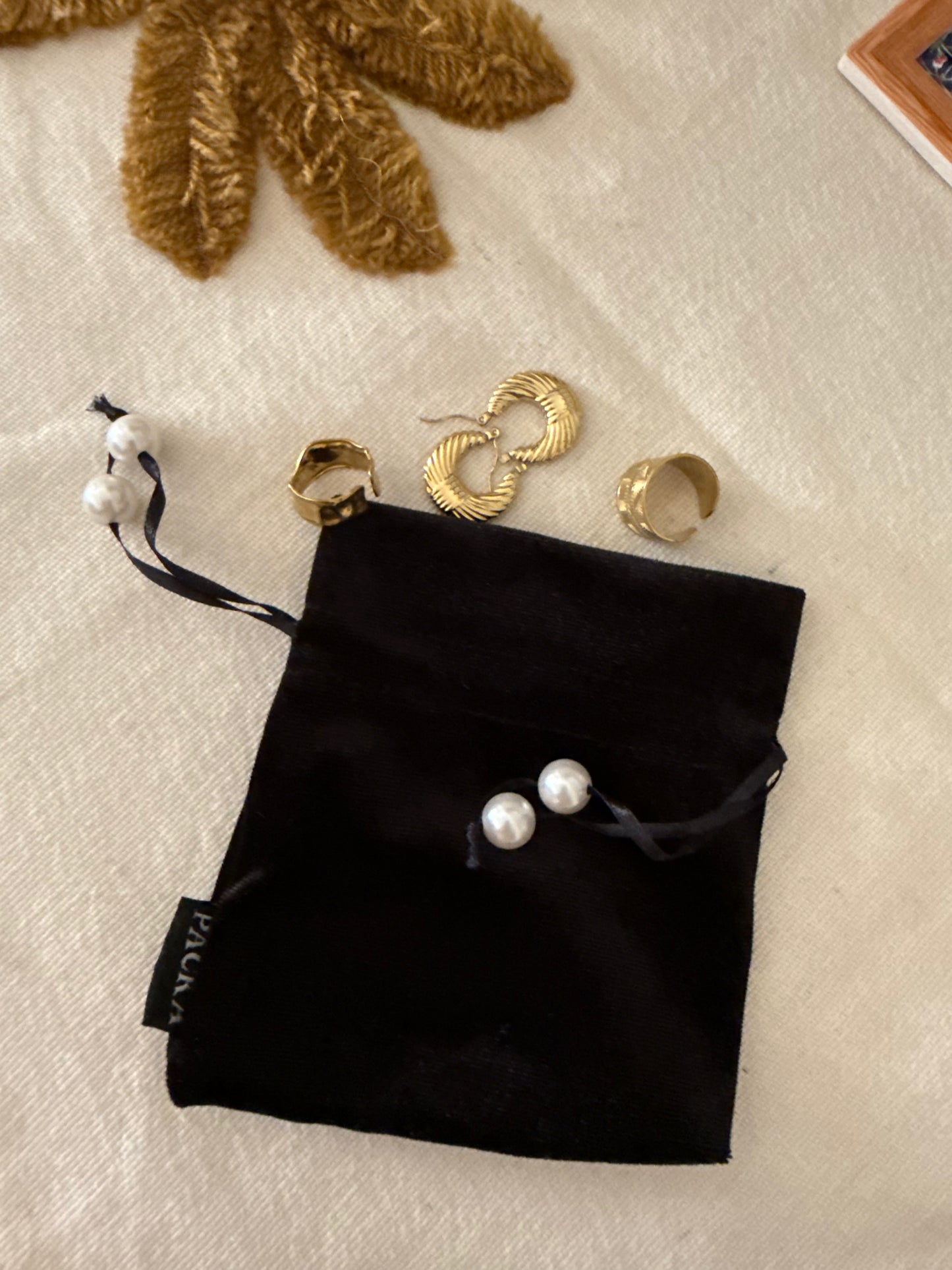 Velvet Accessories Pouch Bag