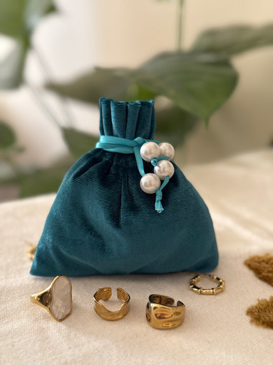 Velvet Accessories Pouch Bag