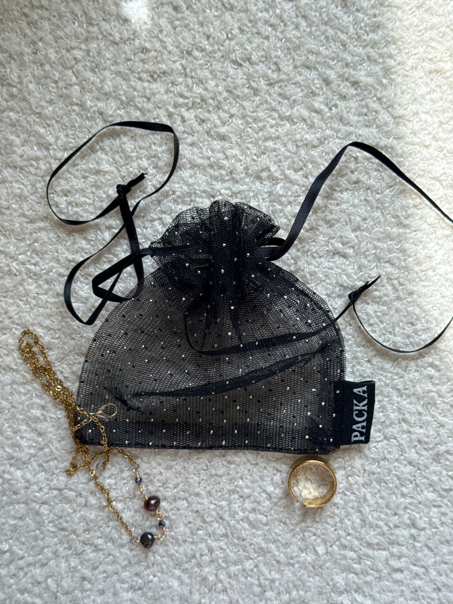 Tulle Dotted Pouch Bag