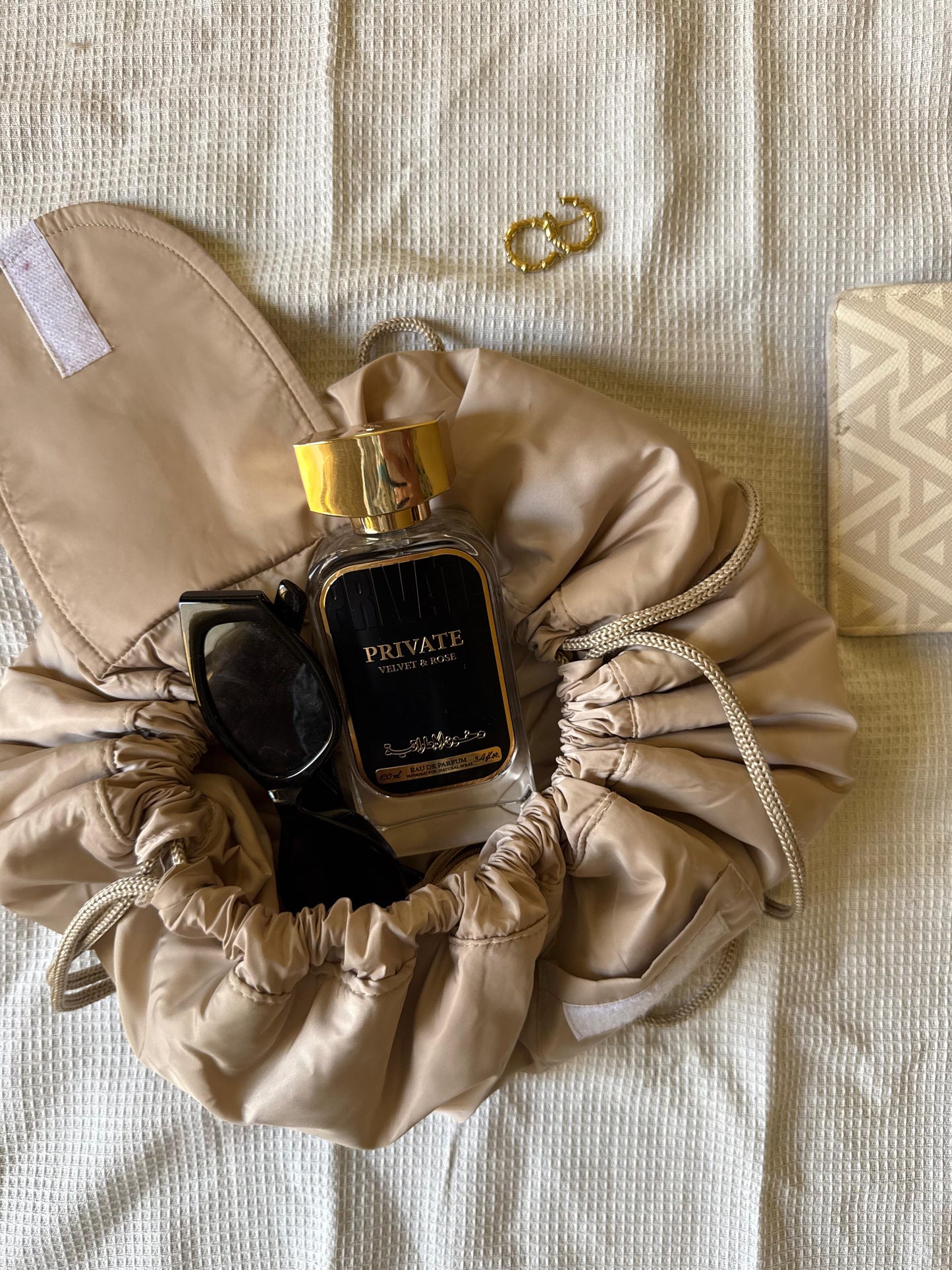 Drawstring Open Flat Makeup Bag