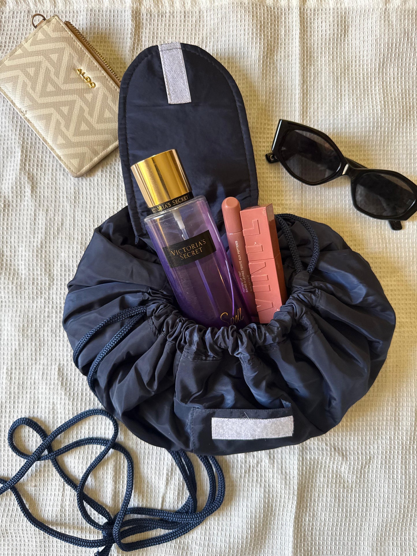 Drawstring Open Flat Makeup Bag