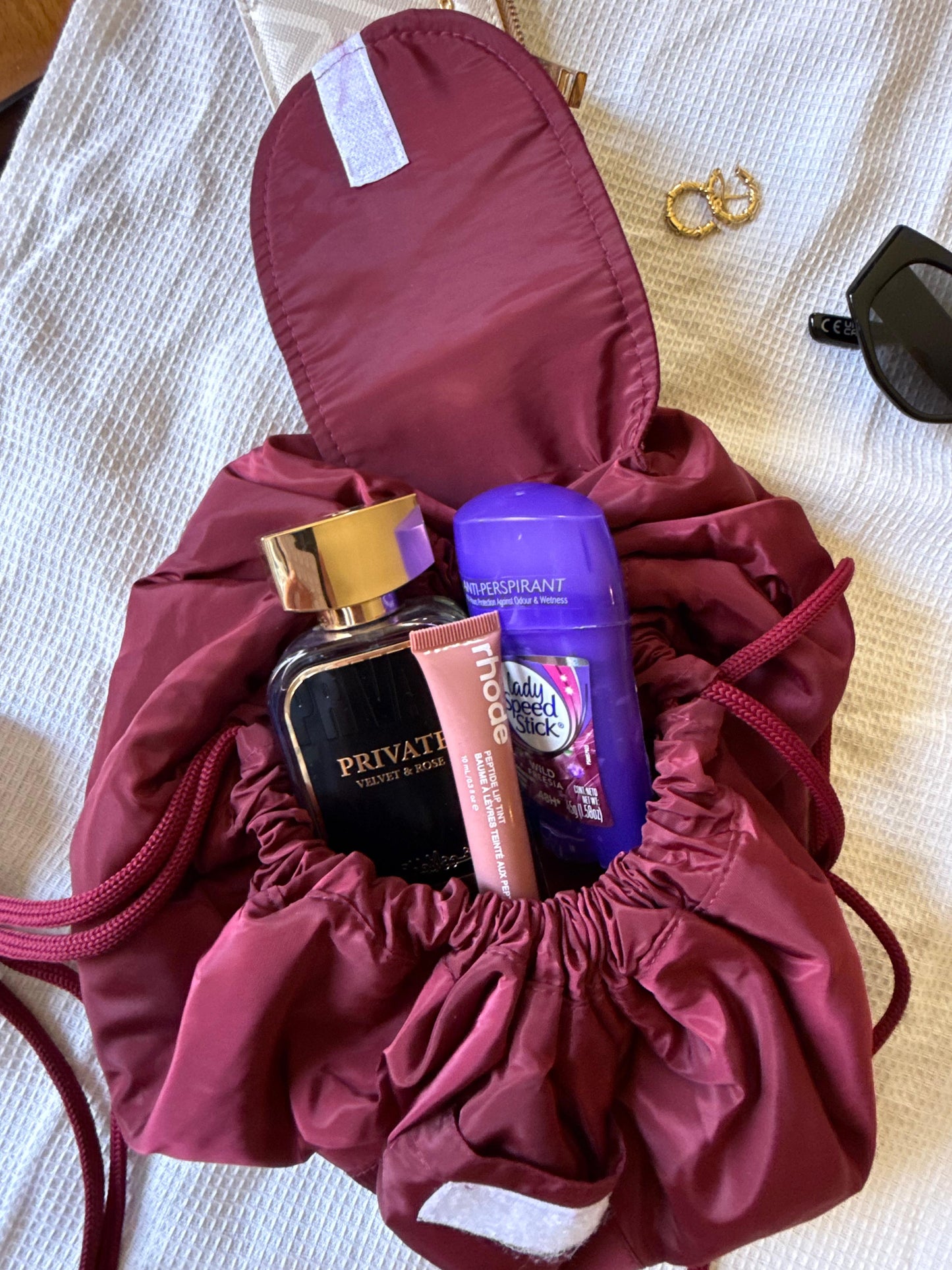 Drawstring Open Flat Makeup Bag